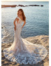 Ivory Lace Tulle Unusual Wedding Dress With Removable Train